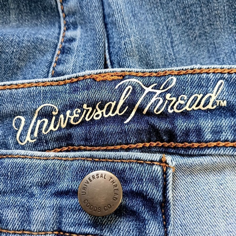 UNIVERSAL THREAD Skinny Jeans Mid Rise Distressed Ripped Knee Size 0 24R - Picture 4 of 10